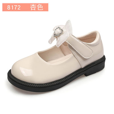 フラットヒール 女の子 革 学校靴 活気のある学校用 ローズル