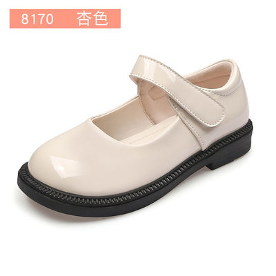 フラットヒール 女の子 革 学校靴 活気のある学校用 ローズル