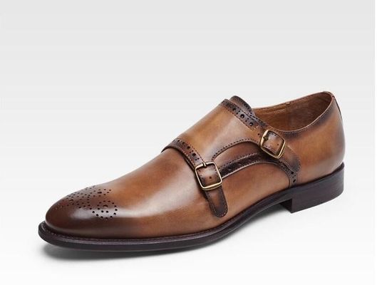 イタリア製 本物の真皮の僧侶 ストラップシューズ
